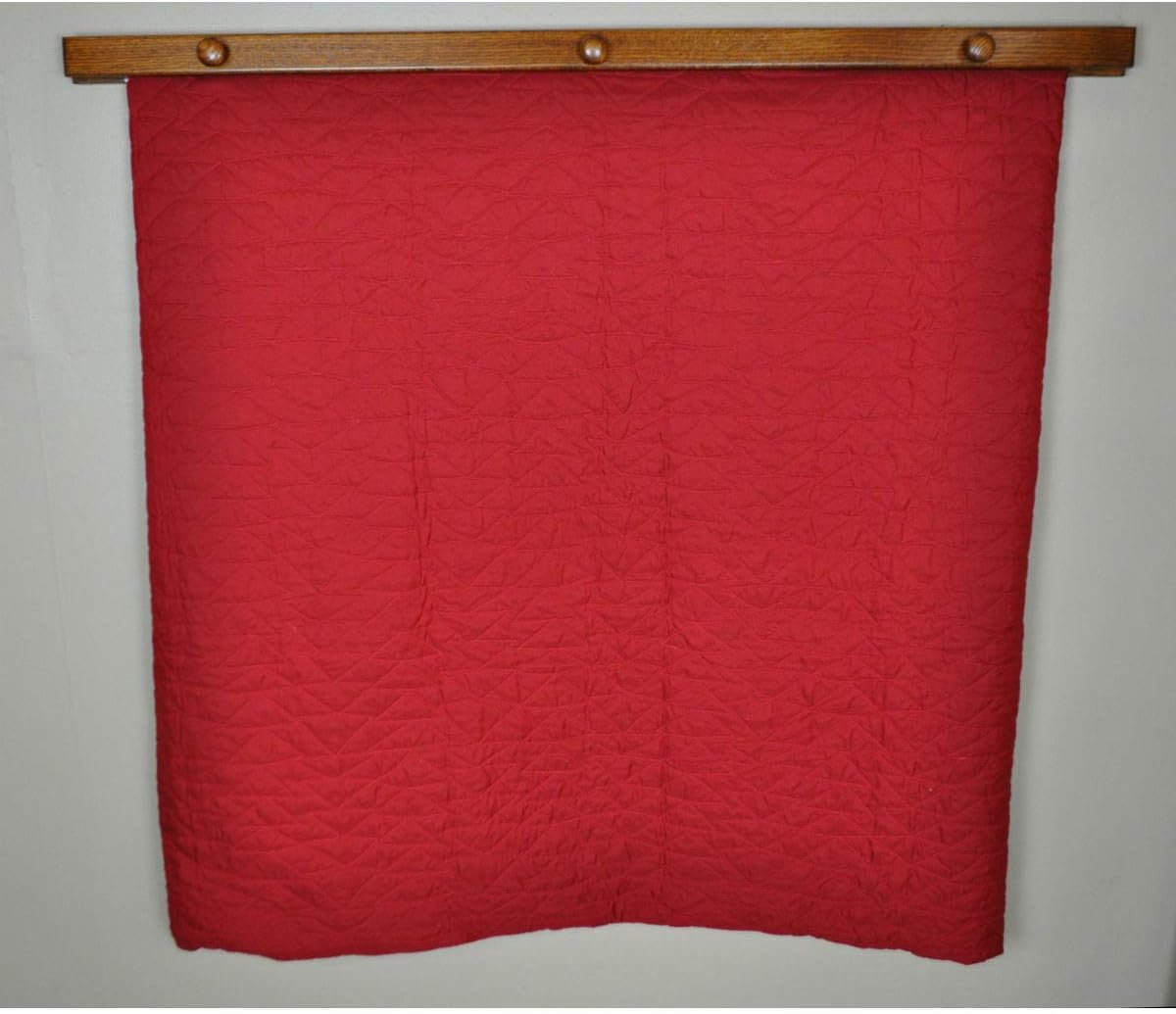 RRD Amish Made Wooden Quilt Rack Wall Mount - Rustic Tapestry Hangers for Rugs, Tapestries & Quilts - Cherry Wood, Cherry Stain, 54' Long
