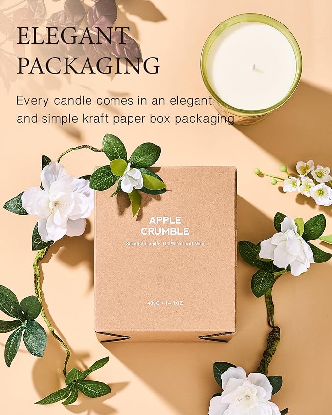 M&SENSE Strawberry Vanilla Scented Natural Soy Wax Candle, 14.1oz 60 Hours Long Lasting Slow Burning Candles for Home Decor, Aromatherapy Candle for Stress Relief