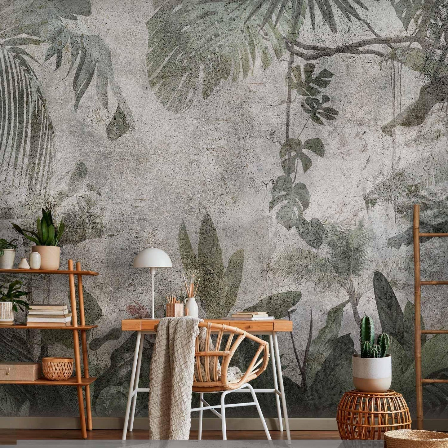 artgeist Premium Wall Mural Tropical Leaves 118x83 in - XXL Non-Woven Wallpaper Fleece Wall Decor Photo Print Picture Image Design Landscape Jungle Nature Monstera Palm Leaves b-C-0821-a-a
