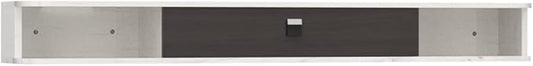 Pmnianhua Floating TV Console,55'' Wall-Mounted Media Console,Floating TV Cabinet,Modern Floating TV Stand,Under TV Entertainment Shelf with Door and Storage for Bedroom Living Room (Grey-White)
