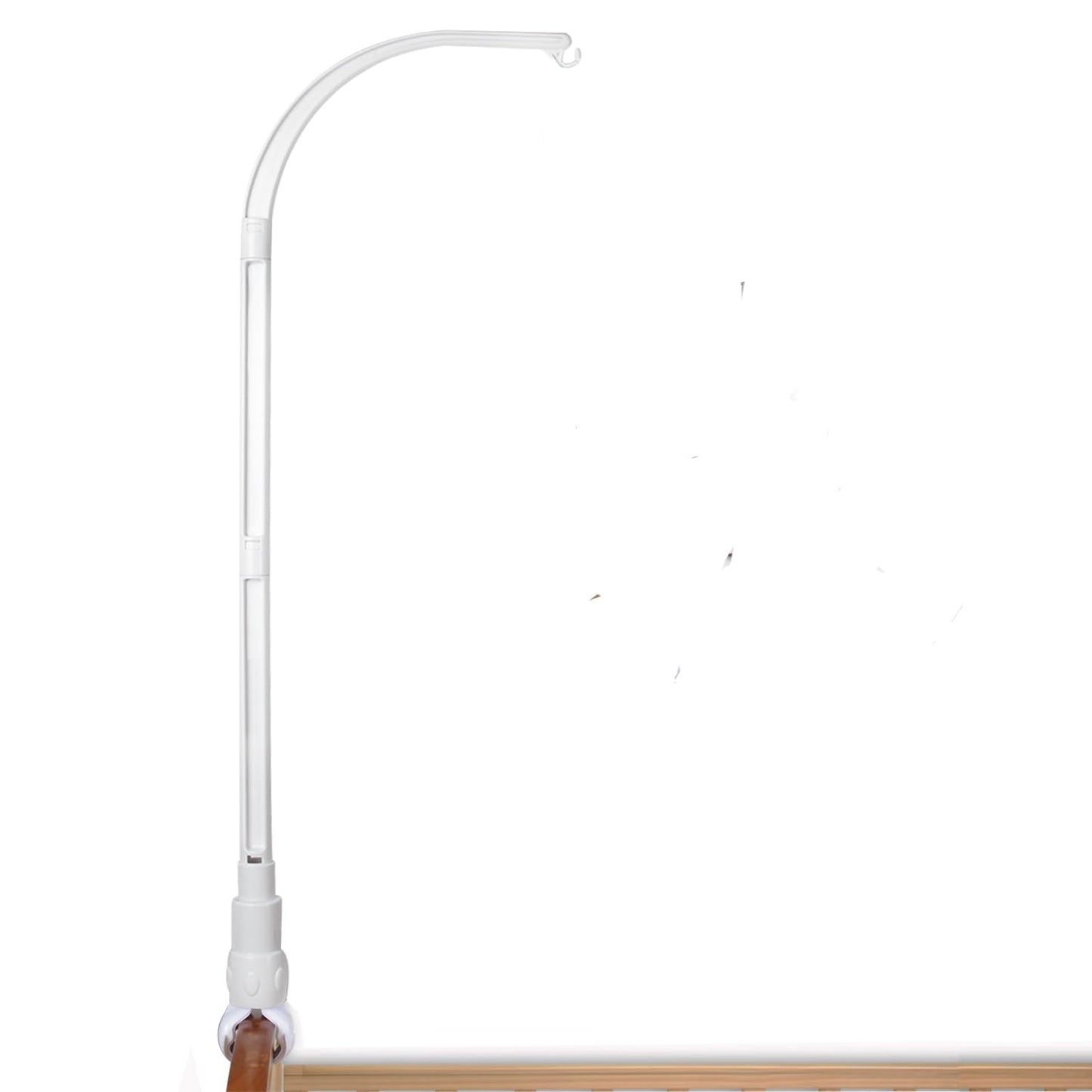 HLEEDEUO 32 inches Crib Mobile Arm Adjustable Height Mobile Holder Arm with Baby Mobile Clamp, Bassinet Mobile Attachment & Crib Arm Attachment Clamp - DIY Mobile Arm Hanger for Bassinet & Crib