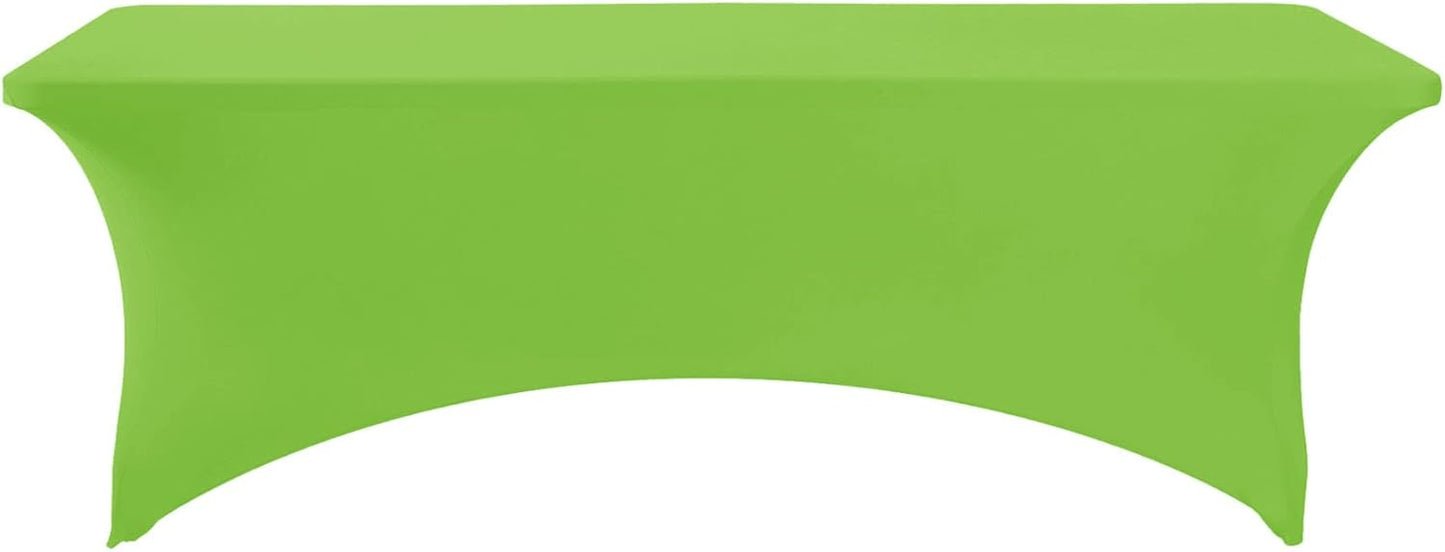 Spandex Table Cover for 8FT or 4ft or 6ft Table Universal Fitted Stretch Tablecloth for Party, Banquet, Wedding and Events-Apple Green