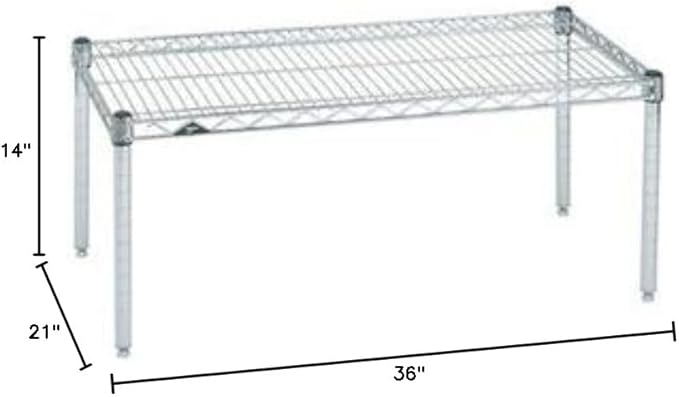 Omega Products Corporation 21" Deep x 36" Wide x 14" High Chrome Stationary Dunnage Rack