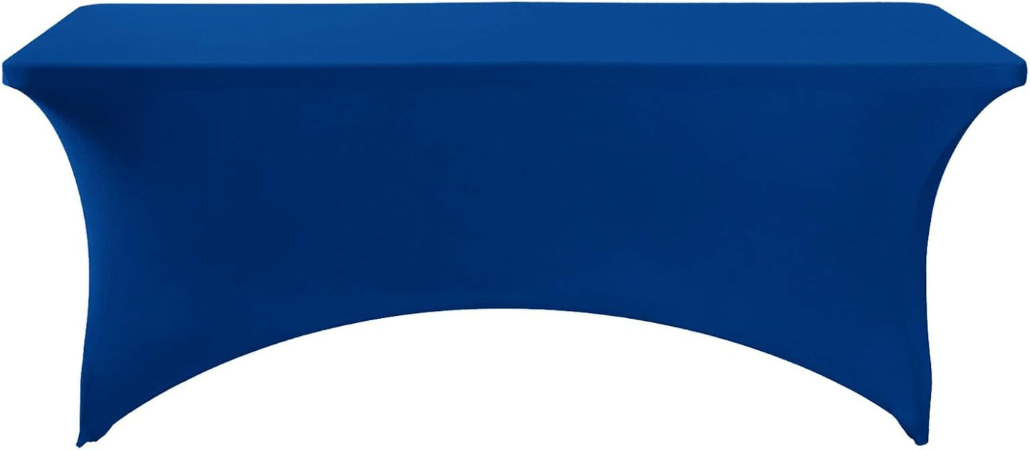 Spandex Table Cover for 6Ft or 4fT or 8ft Table Universal Fitted Stretch Tablecloth for Party, Banquet, Wedding and Events-Royal Blue
