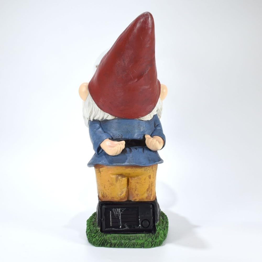 Garden Gnomes Outdoor with LED Solar Light - 11’’Spring Gnomes Decorations for Home/Yard/Patio with Lantern - Solar Garden Statues (Bubble Gnome)