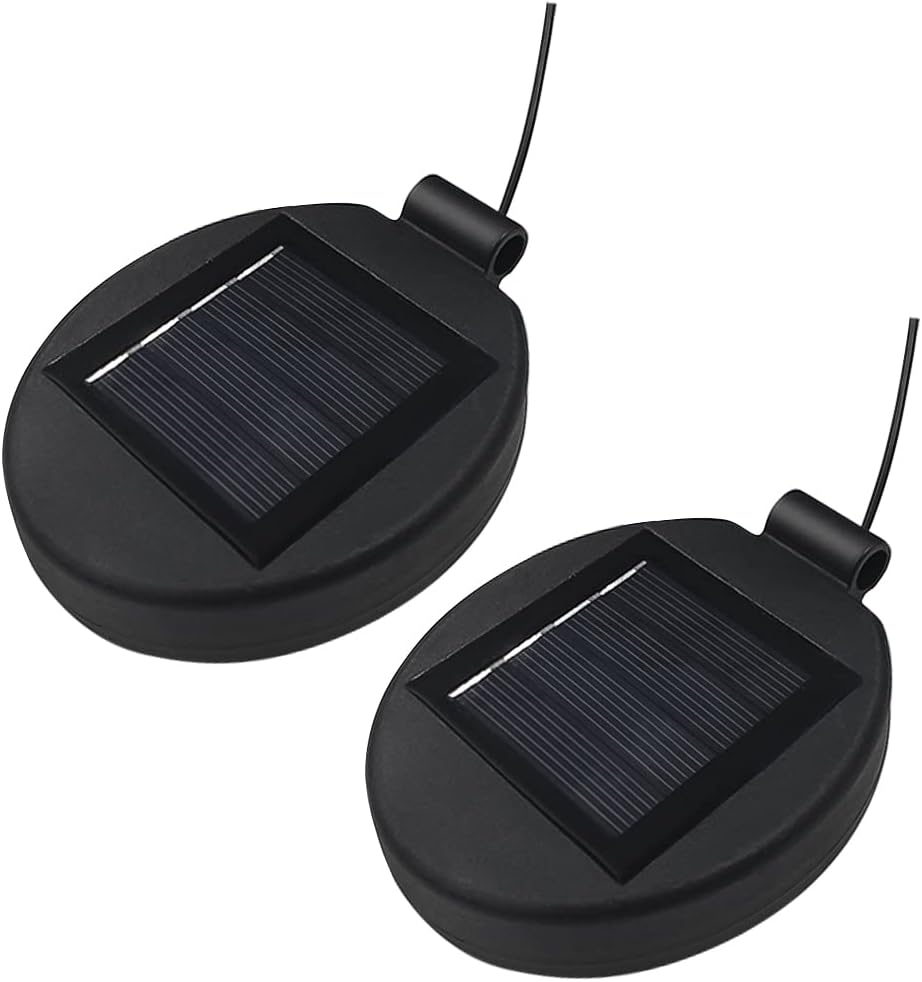 Solar Lantern Light Replacement Top for Flower Light ,LED Solar Panel Lantern Lid Replacement Part for Outdoor Flower DIY Garden Patio Decor (2PCS)