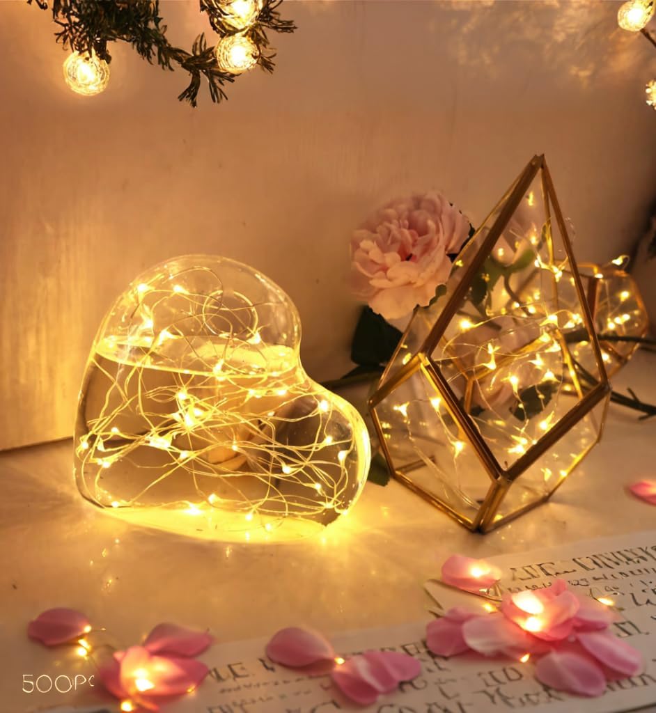 [6-Pack] 7Feet Starry String Lights,Fairy String Lights 20 Micro Starry LEDs On Copper Wire, 2pcs CR2032 Batteries Included,For Wedding Centerpiece,Party,Christmas Table Decor(Copper Warm White)