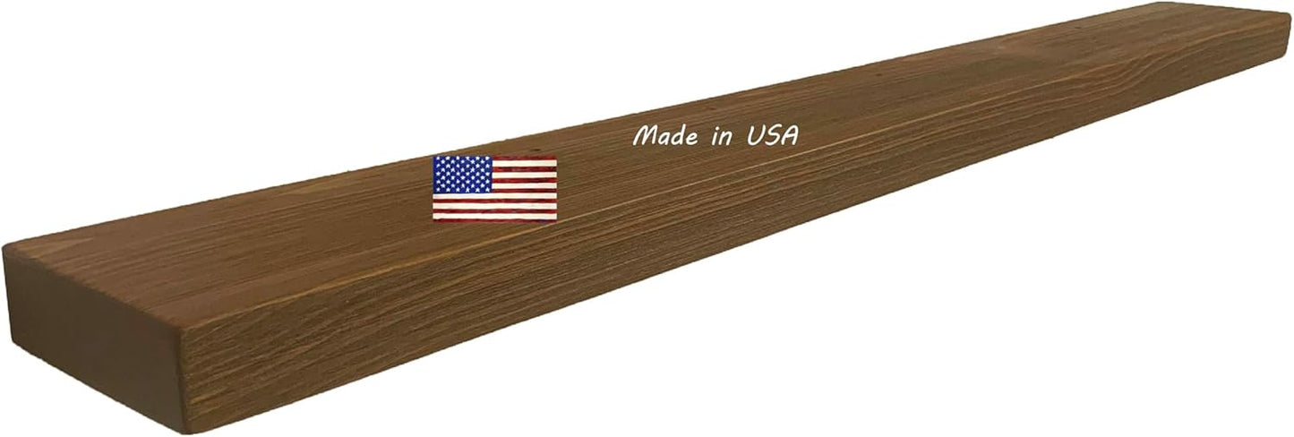 joelsantiques 72 Inch Wooden Floating Shelves for Wall - 72x6x2 in - Made of Natural Wood - Long Heavy Duty Rustic Wall Shelves for Bedroom - Perfect for Living Room, Kitchen - Medium Brown