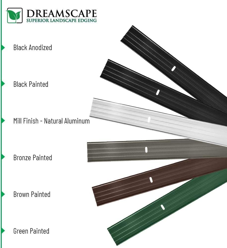 Dreamscape E-Z Edge Aluminum Landscape Edging - 12 Strips, 6ft Each (72ft Total), Brown - Professional Quality Landscaping Border, Metal Divider for Lawn, Garden, Flowerbed…