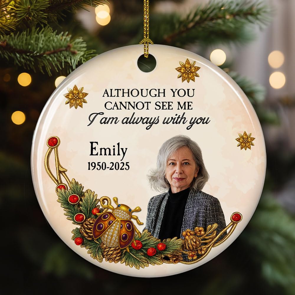 Personalized Ceramic Ornament – Commemorate Lost Loved Ones at Christmas, Memorial Gift for Women