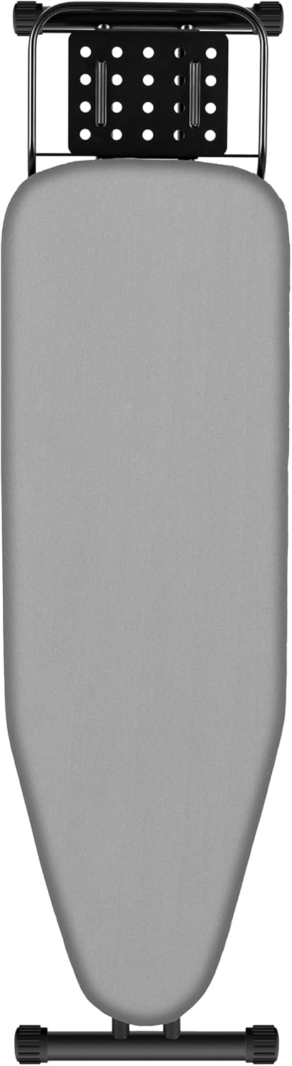Ironing Board,13" X 43" W/with Iron Rest | Full Metal Construction| Height Adjustable | Heat & Scorch Resistant Fabric | Heavy Duty| Easy to Fold | Anti-Skid Feet |Grey