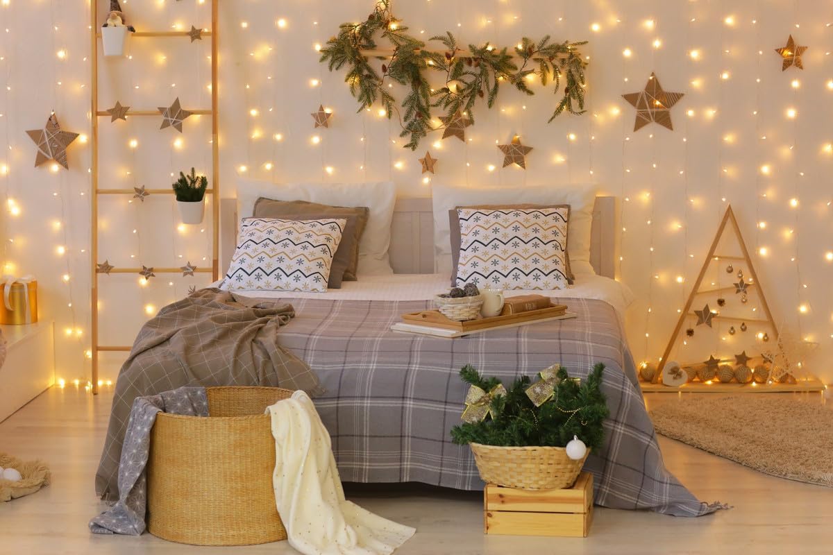 Lighting EVER 594 LED Curtain Lights, 20 x 10 ft Plug in Hanging Fairy String Lights, Wedding Party Backdrop Lights, Window Twinkle Lights for Wall, Patio, NOT Connectable (27 Strings, 9" Apart)