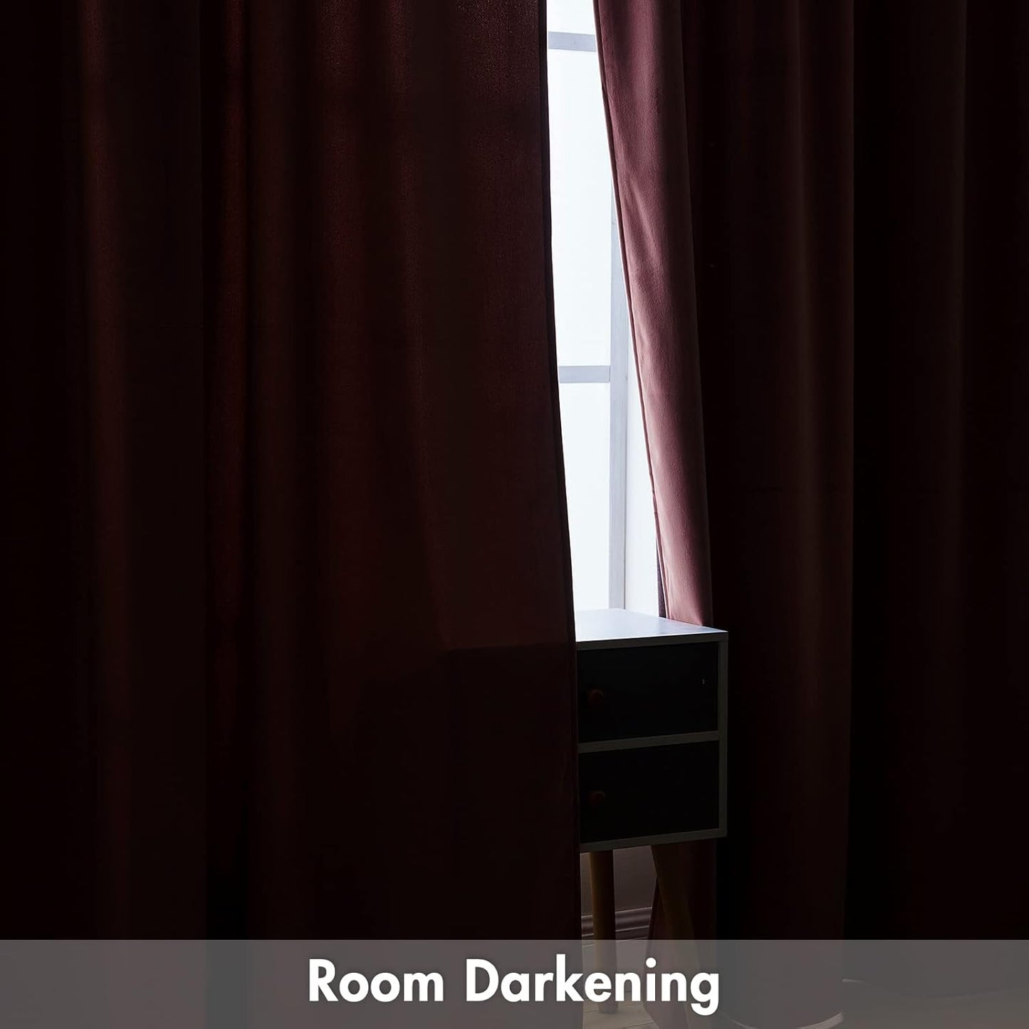 MIULEE Dusty Rose Pink Velvet Curtains Thermal Insulated Blackout Curtain Drapes for Bedroom Living Room Darkening 90 Inches Long Curtains Panels Rod Pocket Set of 2