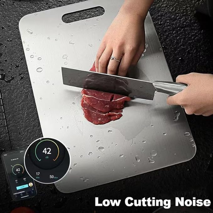 Katuchef Titanium Cutting Boards for Kitchen,Katu Chef Cutting Board,Double-Sided Food-Grade Pure Cut Titanium Chopping Board for Vegetables,FruitsAnd Meat(15.35IN*11.02IN)