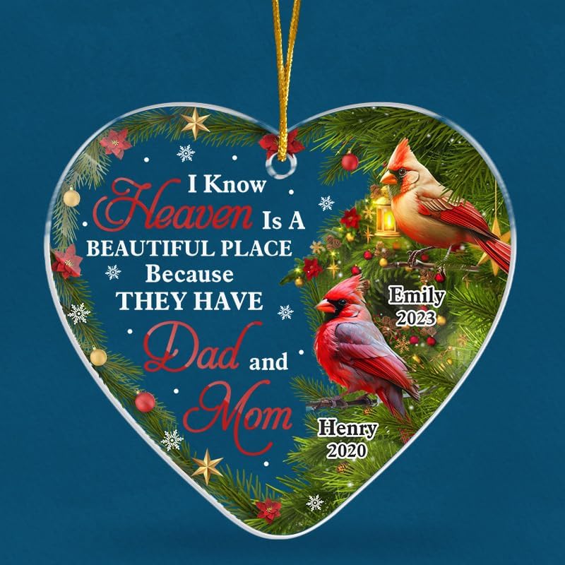 Pawfect House Heaven is A Beautiful Place, Memorial Christmas Ornaments for Loss of Loved One, Sympathy Gifts for Loss of Mom, Dad, Memorial Gifts for Loss of Mother, Father, Bereavement Gift