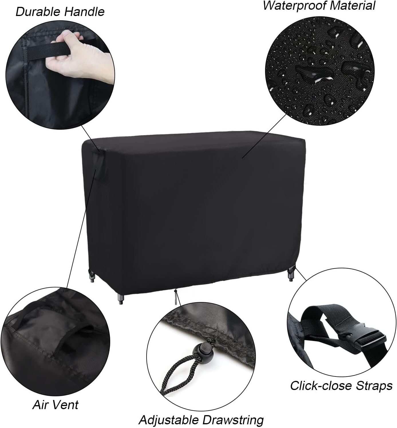 Kingling Outdoor Prep Table Cover 48 Inch, Waterproof Stainless Steel Table Cover Metal Outdoor Table Covers Weather Protection for Patio Kitchen Prep/Work Tables - 48''L x 30''W x 35''H