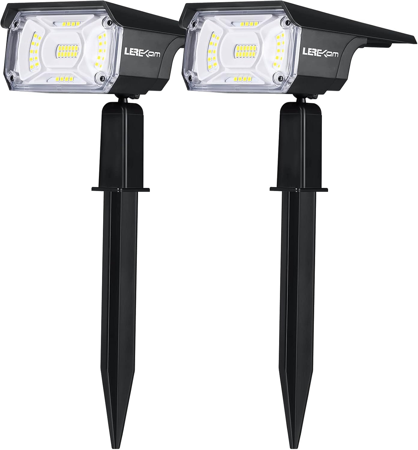 Solar Spot Lights, IP65 Waterproof 40 LEDs Landscape Spotlights,USB & Solar Powered Wall Lights Dark Sensing Auto On/Off,3 Modes Outdoor Solar Garden Lights for Yard Porch 2 Pack