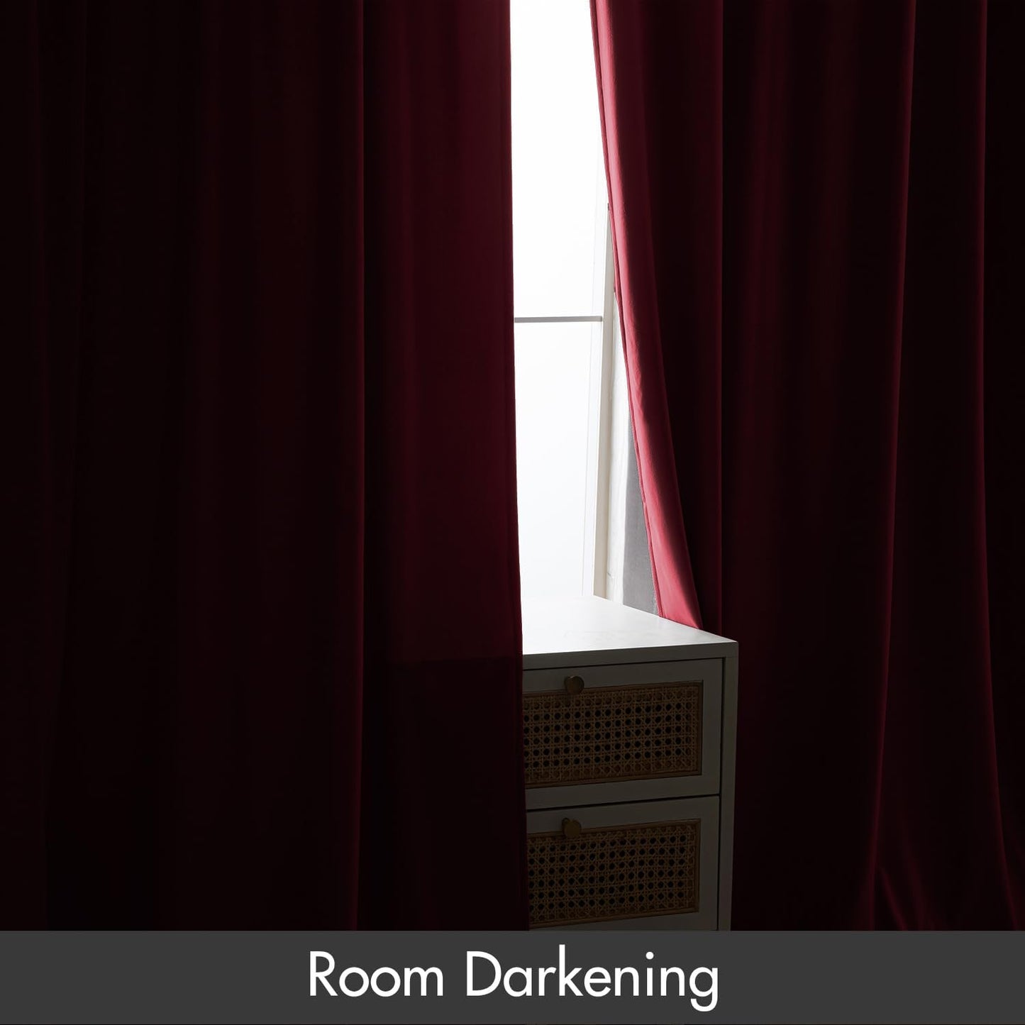 MIULEE Berry Velvet Curtains Thermal Insulated Blackout Curtain Drapes for Bedroom Living Room Darkening 90 Inches Long Curtains Panels Rod Pocket Set of 2