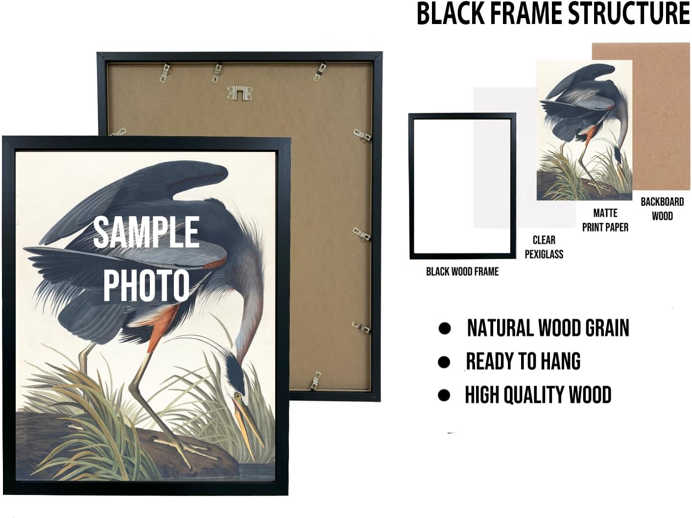 Crow under the Moonlight Poster Art Print, Halloween Scary Vintage Wall Art Academia Spooky Painting Decoration for Horror Prints, Gothic Posters Bedroom Decor 89 (Crow under the Moonlight, 8 x 10 inches, Black Frame)
