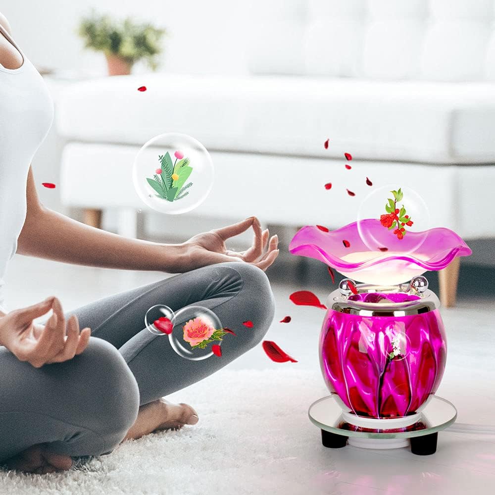HUNANBANG 1 X Purple Tie Dye Electric Oil Warmer with a Mirrored Base