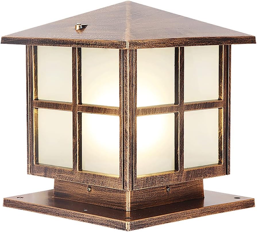 SLAWA Outdoor Post Lights Fixture, Modern Yard Entry Outdoor Column Lights with Aluminum Housing, Patio Pillar Lights Outdoor with Tempered Glass, IP65 Waterproof