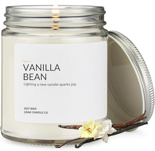 1OAK Soy Wax Scented Candles - Vanilla Bean Candle - Vanilla Candles for Home - Hand-Poured (7oz.)