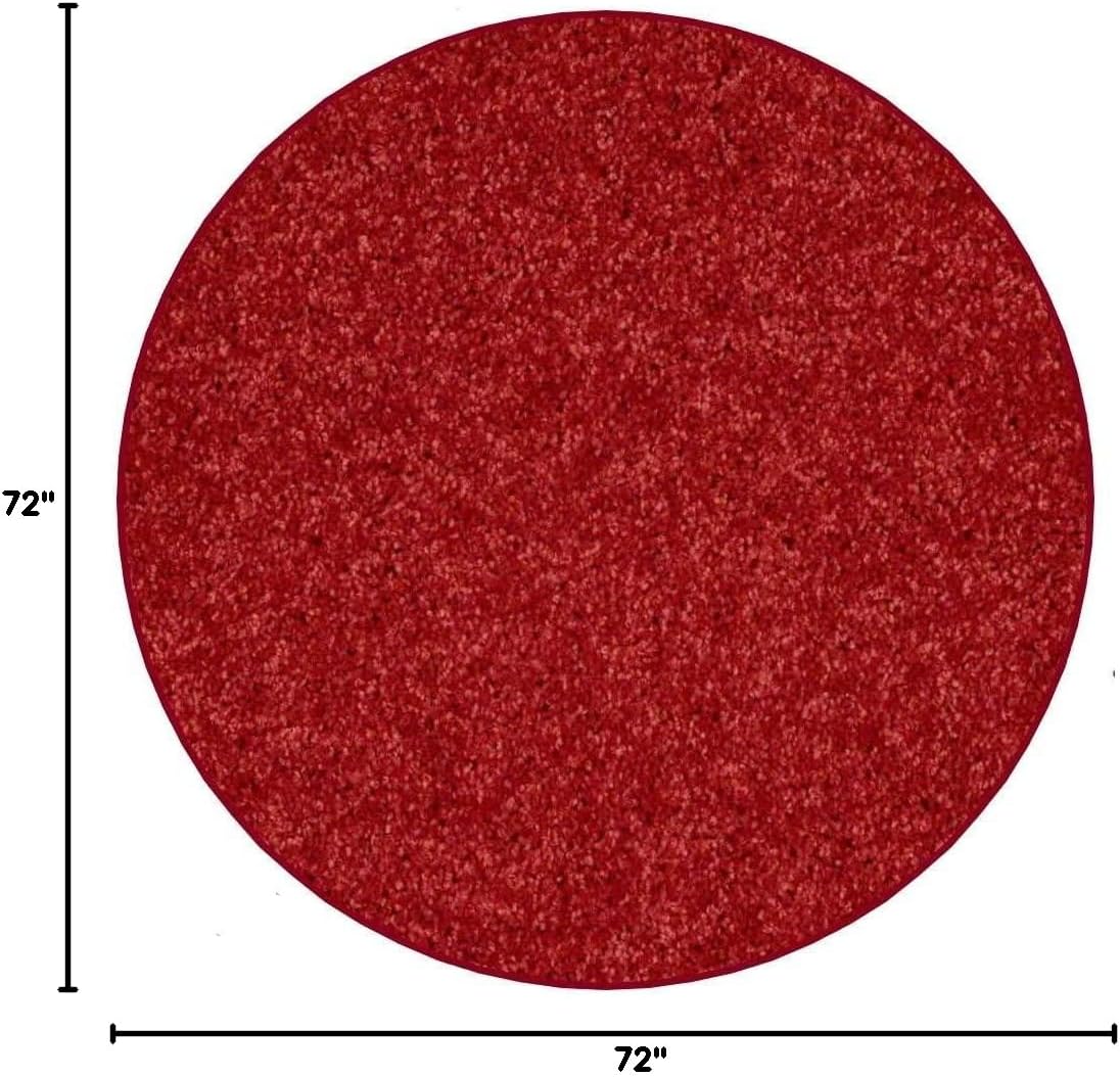 KOECKRITZ Soft and Colorful Kids Classroom Area Rugs (Passes Flammability Pill Test) Many Sizes and Bright Colors to Select from (6' Round, Fire Engine)