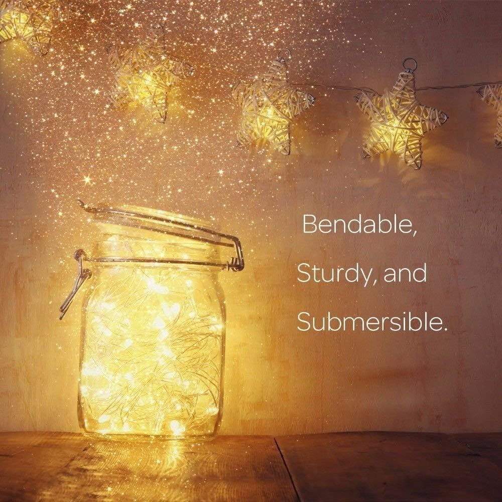 ANJAYLIA Fairy Lights, 4 Pack String Lights Battery Operated 10ft 30 LED Twinkle Lights for Wedding, Bedroom, Party, Christmas, Warm White