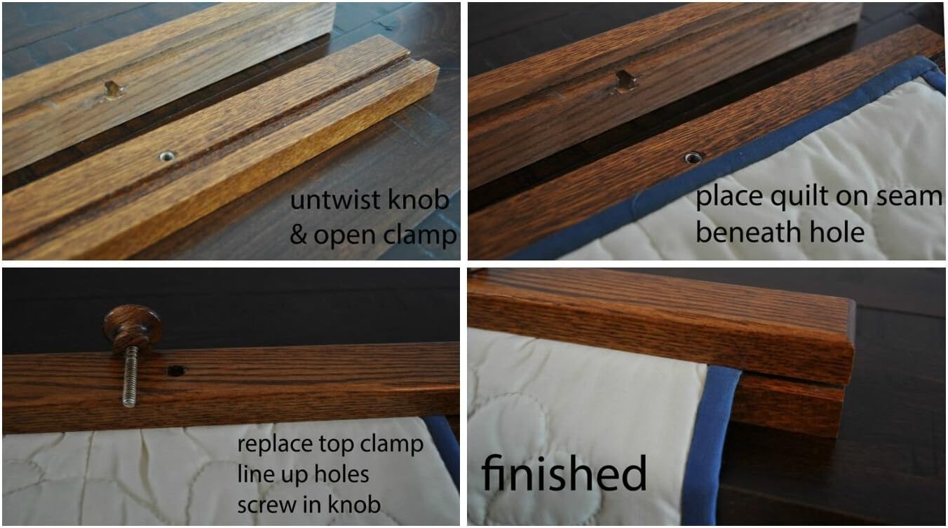 RRD Quilt Hanger for Wall for Display (54") Amish Made Wooden Quilt Rack Wall Mount - Rustic Tapestry Quilt Wall Hangers (Oak Wood, Michaels Stain, 54" Long)