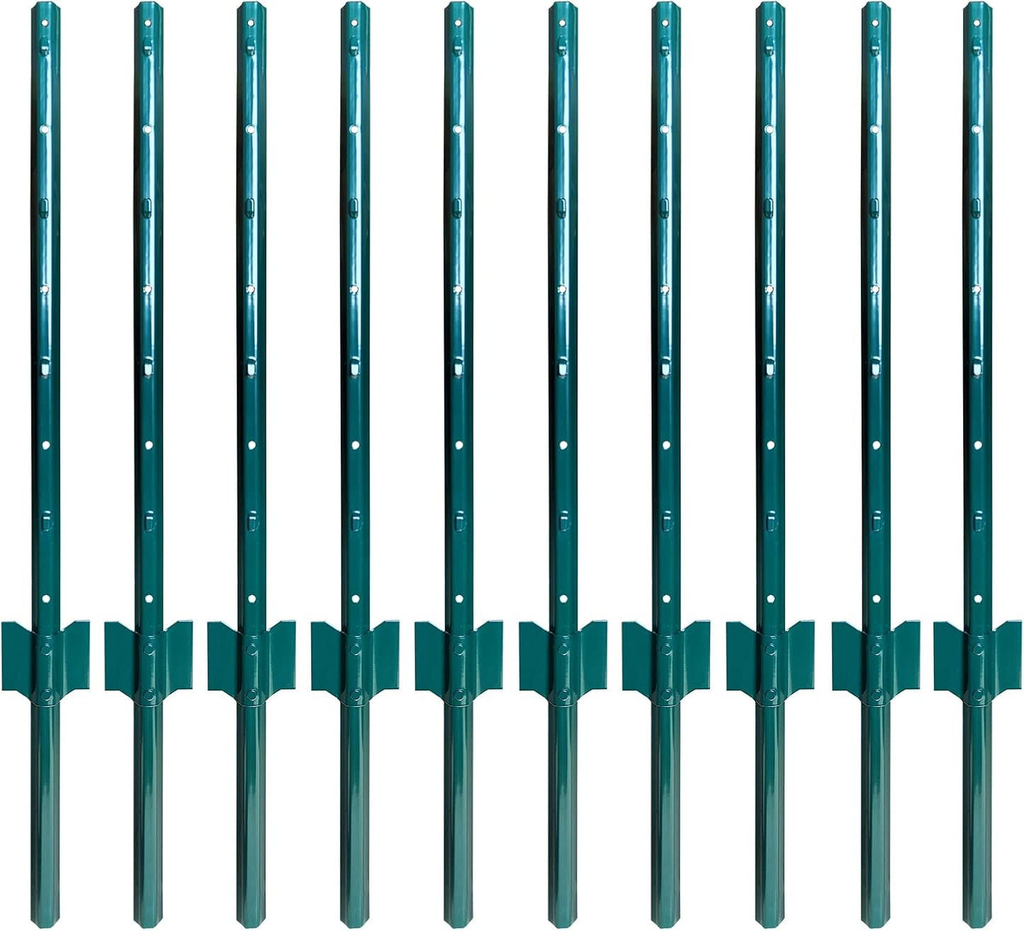 ARIFARO Sturdy Duty Metal Fence Posts 3 Feet,Pack of 10, 3-4-5-6-7 Feet No Digging Garden U Post for Wire Fencing Steel Fencing Poles for Yard, Outdoor