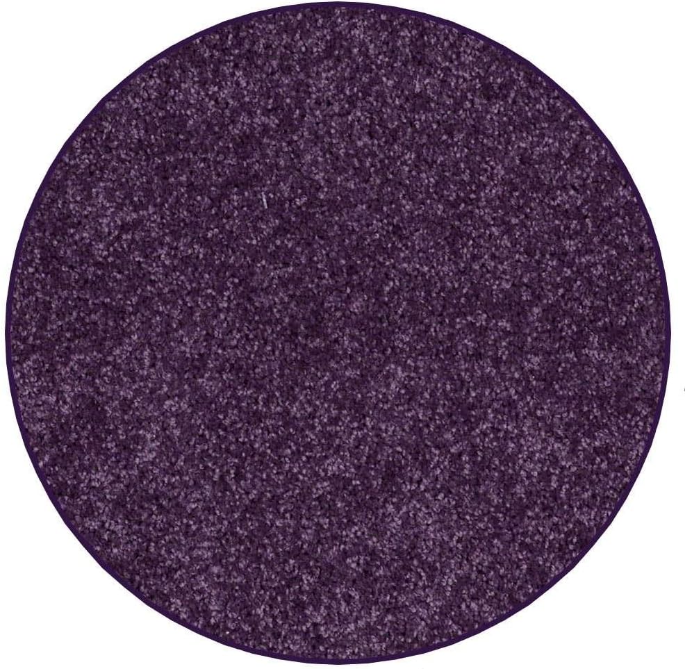 KOECKRITZ Soft and Colorful Kids Classroom Area Rugs (Passes Flammability Pill Test) Many Sizes and Bright Colors to Select from (12' Round, Eggplant)
