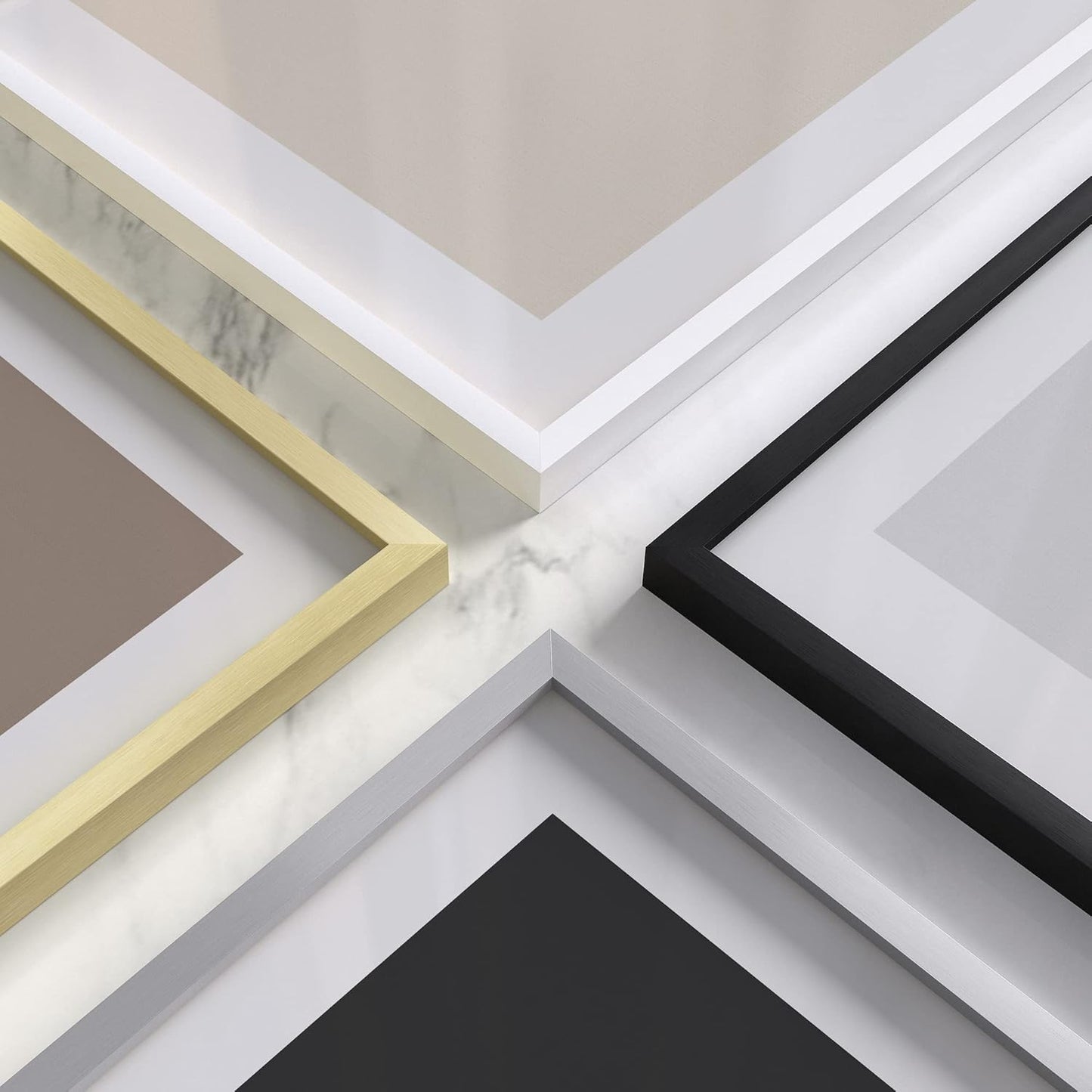 HAUS AND HUES 16x24 White Metal Picture Frames - Features Premium Aluminum, Vertical & Horizontal Hang, Shatterproof Plexiglass - Perfect for Home, Room, Office (16x24 in, White, Set of 15)
