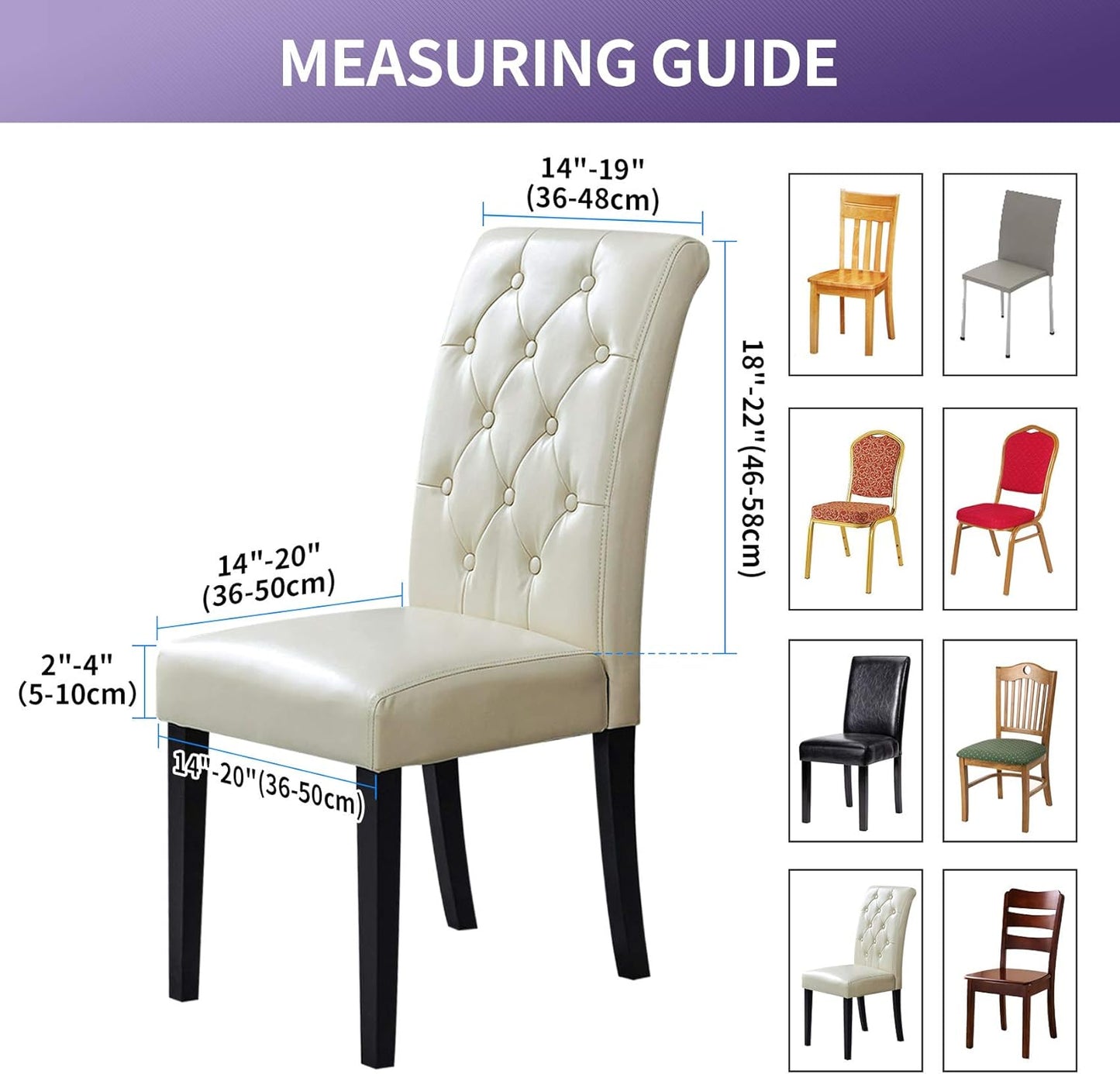 Joccun Chair Covers for Dining Room Set of 4, Dining Chair Slipcover Stretch Dining Room Chair Covers Seat Protector,Washable Parsons Chair Cover for Home,Banquet(Dark Gray,4 Pack)
