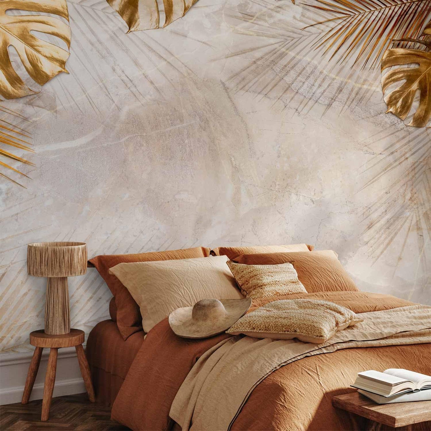 artgeist Wall Mural Tropical Leaves 135x101 in - XXL Peel and Stick Self-Adhesive Wallpaper Removable Large Sticker Foil Wall Decor Print Picture Image Design Monstera Palm Green Leaves b-C-0788-a-a