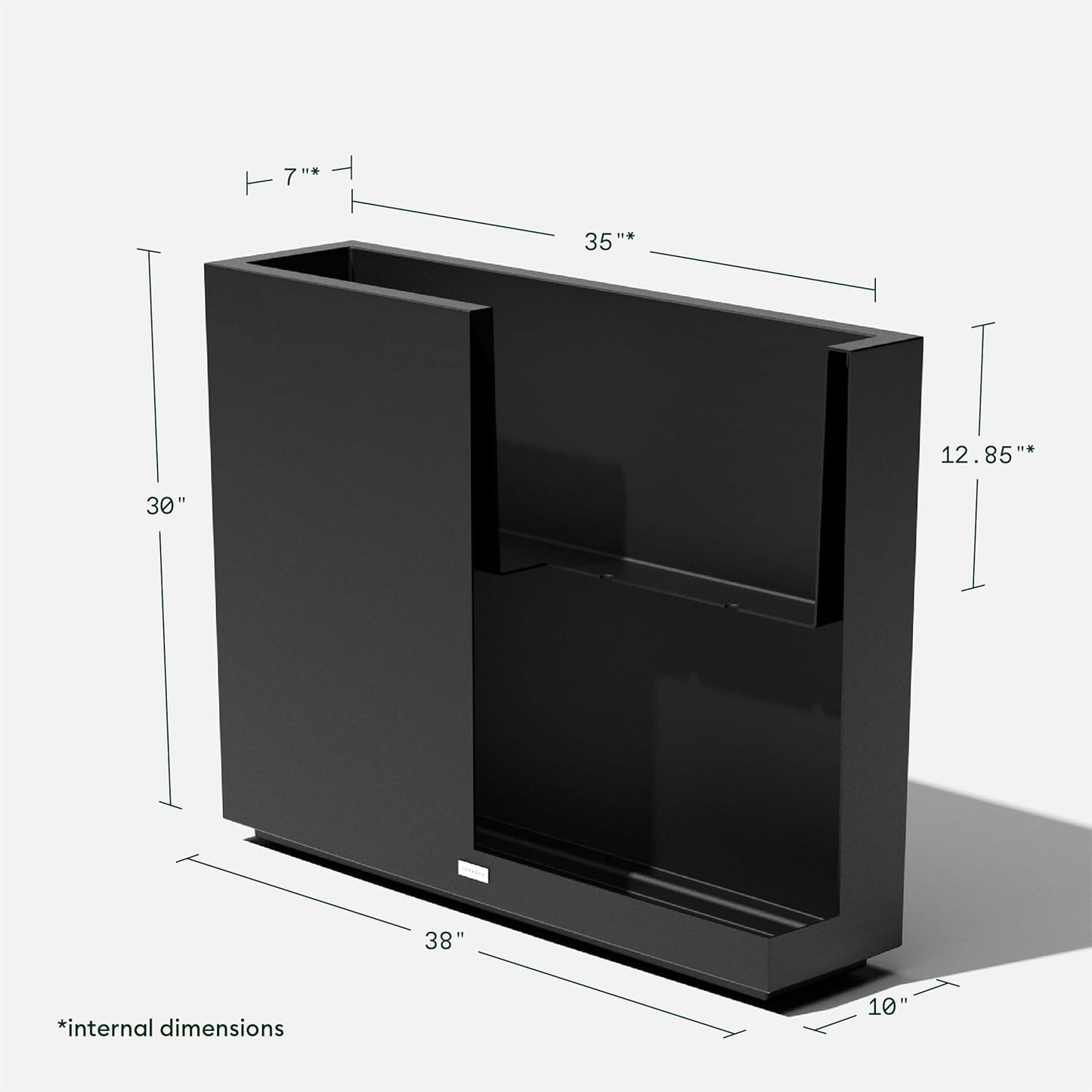 Veradek Block Series Span Plastic Planter - Tall Rectangular Planter for Indoor or Outdoor Patio/Porch | Durable All-Weather with Removable Insert Bucket | Modern Design for Plants, Flowers, Garden