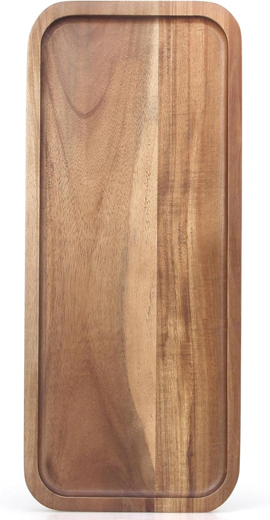 Wooden Serving Platters Acacia Long Charcuterie Boards Rectangle Wood Tray Home Decor Serving Cheese Board Appetizer Snack Plates Kitchen Dinner Platter for Food Dish Rectangular Cake Dessert Trays