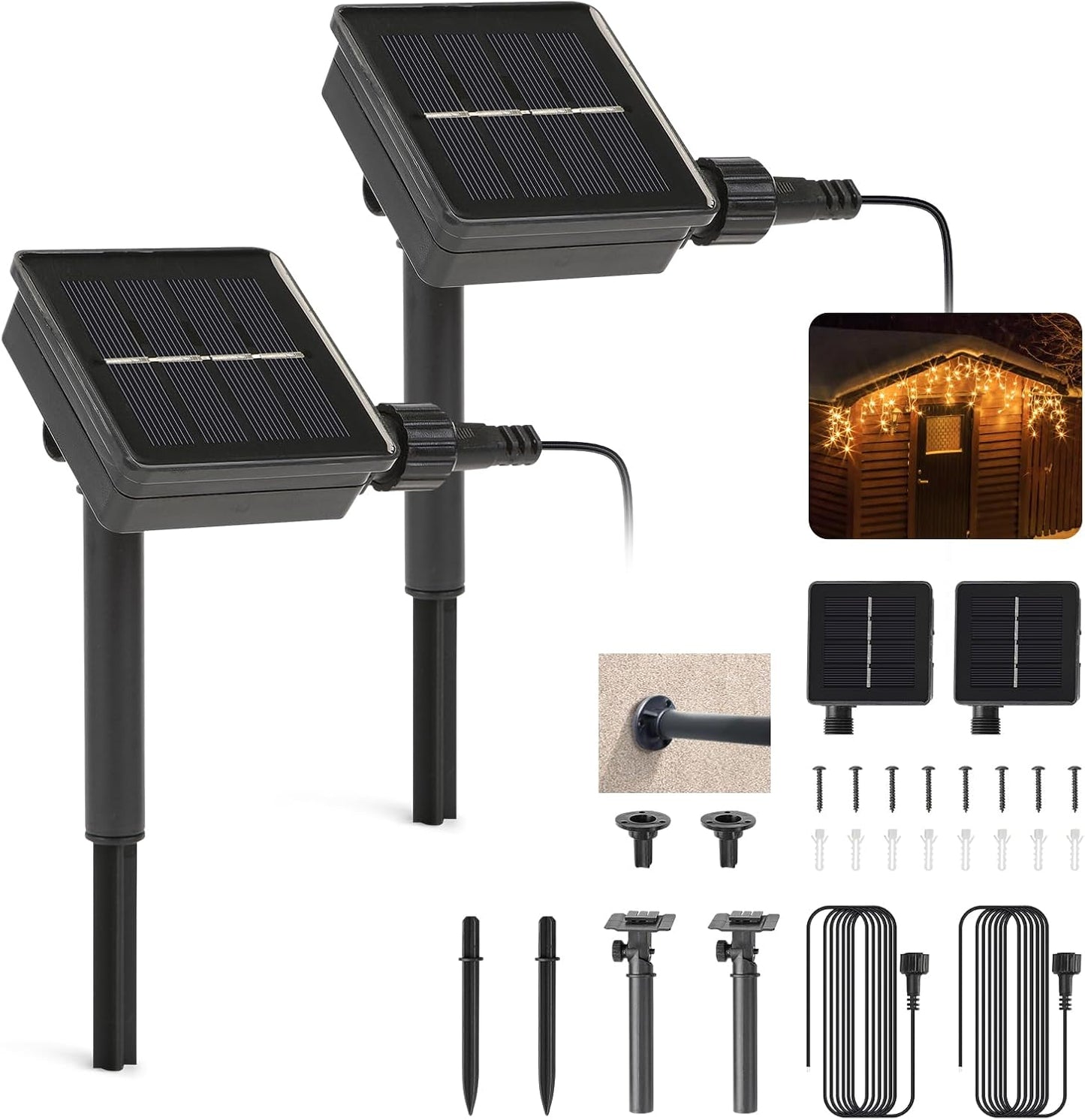 Replacement Solar Light Parts-Solar Light Replacement Tops for LED Panel Lantern Lid,Panel Lights (2 Pack)