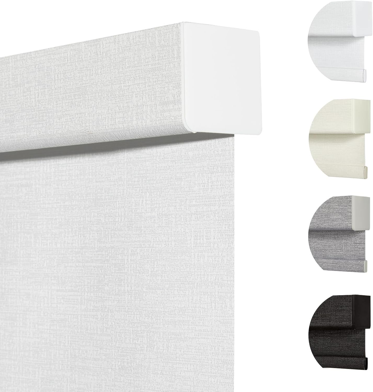 Persilux Blackout Roller Shades & Blinds Windows Shades Free-Stop Blackout Blinds with Jacquard Fabric,Cordless Blinds Pull Down Shades for Home, Easy to Install for Door/Office, White(60" W x 72" H)