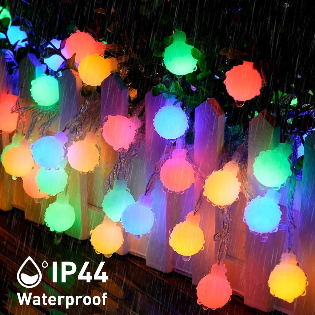 JMEXSUSS 100 LED Connectable Christmas String Lights Indoor Plug in, 33ft 8 Mode Globe String Lights with Remote, Fairy Christmas Lights for Bedroom Room Tree Party Christmas Decoration (Multicolor)