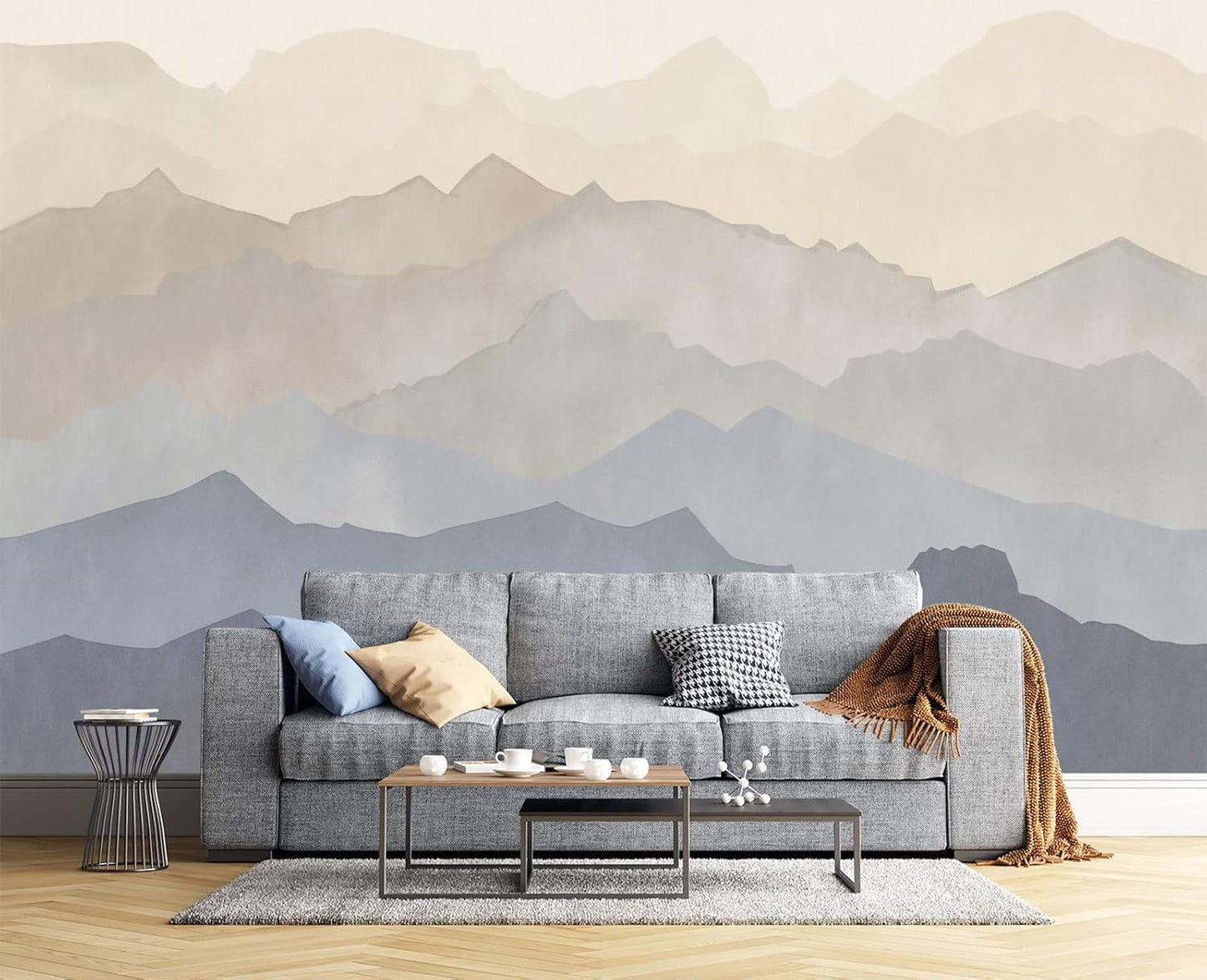 Oil Painting Peaks Wall Mural Wallpaper for Bedroom 137" x 100"