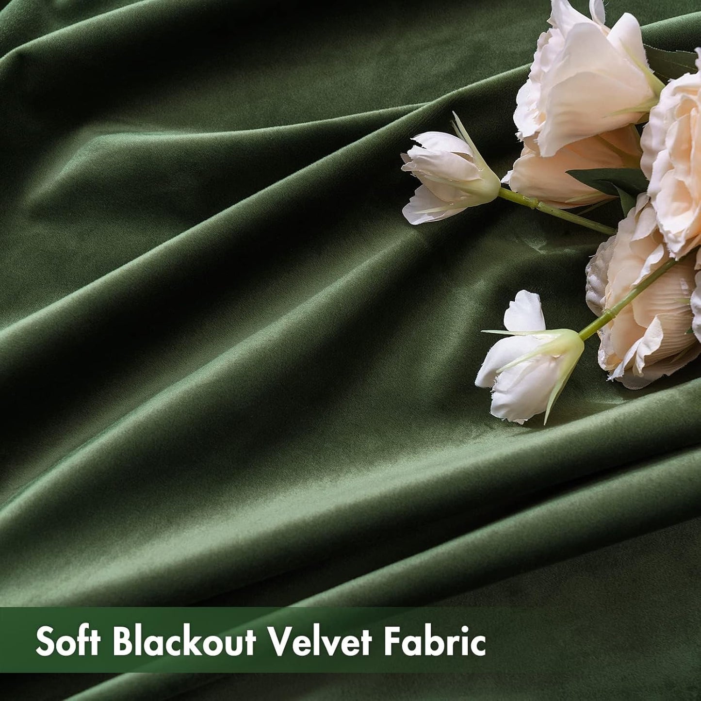 MIULEE Olive Green Velvet Curtains Thermal Insulated Blackout Curtain Drapes for Bedroom Living Room Darkening 94 Inches Long Curtains Panels Rod Pocket Set of 2