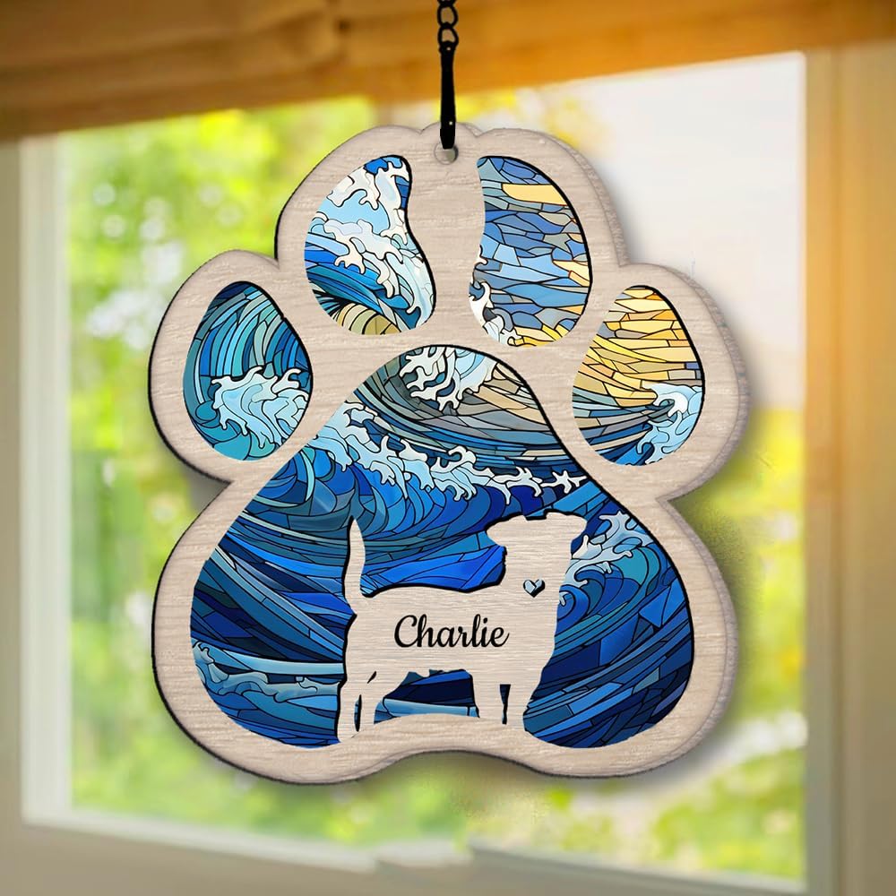 IZI POD Personalized Basenji Suncatcher Dog Memorial Gifts, Custom Basenji Ornament Christmas Tree, Pet Remembrance Gift, Loss of Dog Sympathy Gift, Pets Memorial Ornament, Pet Loss Suncatcher