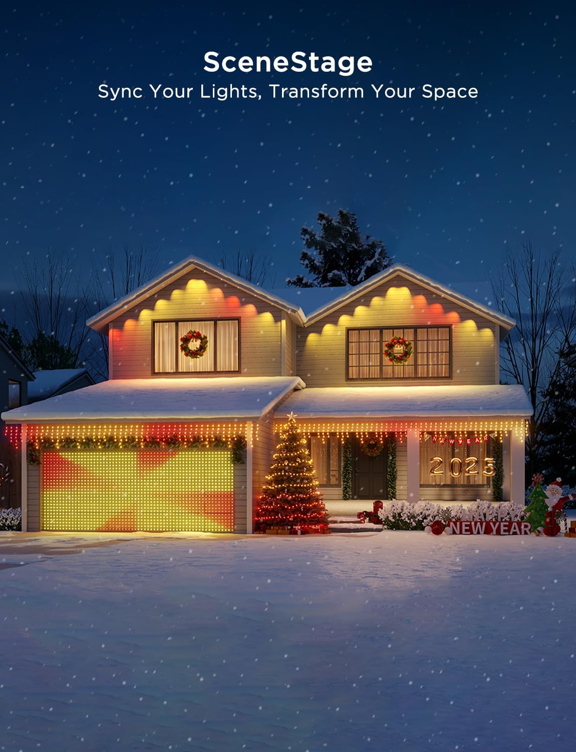 Govee Curtain Lights 2, Smart LED Curtain Light with DIY GIF AIGC, 1040 LEDs, RGBIC Color Changing Christmas Lights for Holiday Bedroom Window Dynamic Decor, Outdoor IP65 Waterproof, 9.8×6.6ft