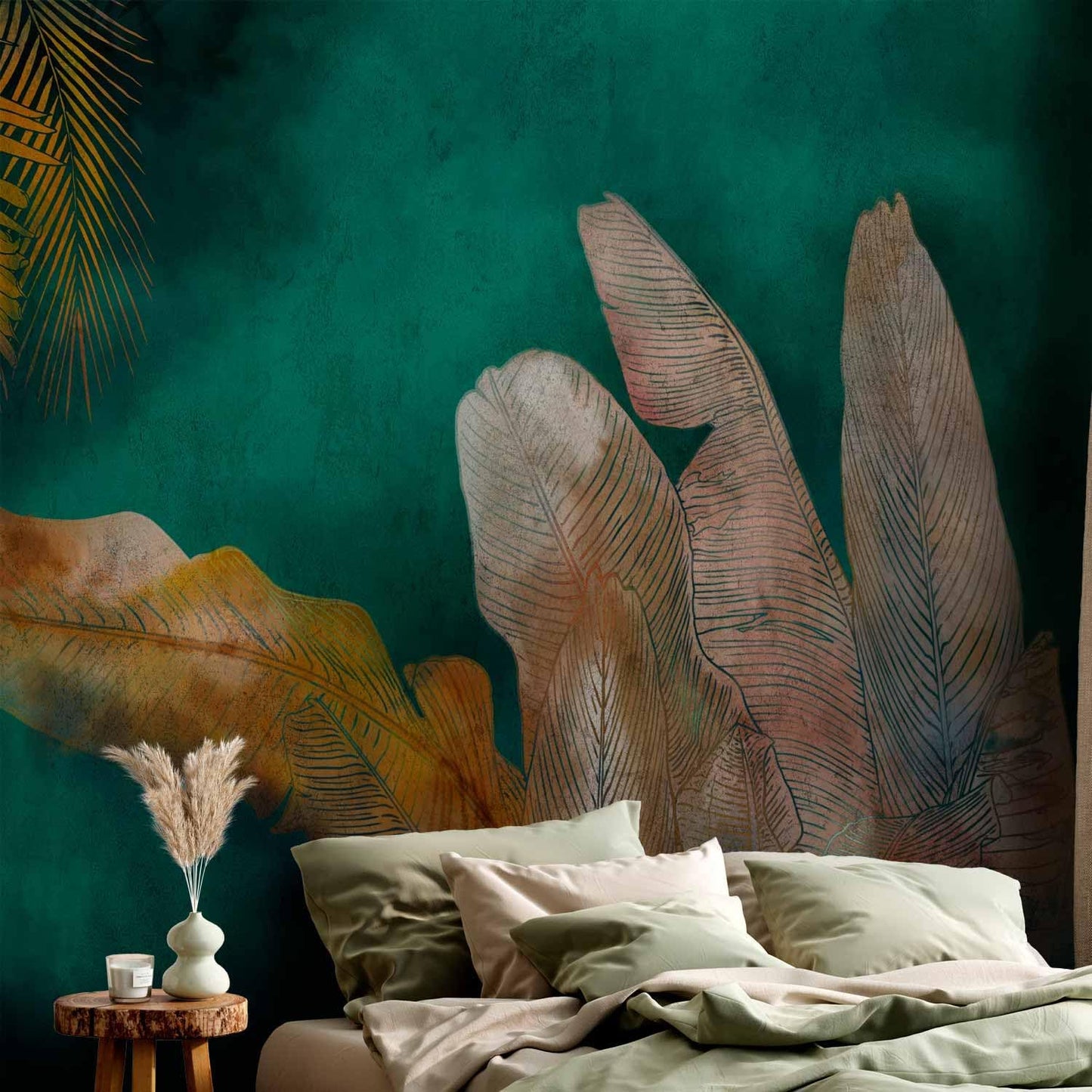 artgeist Wall Mural Jungle 173x124 in - Peel and Stick Self-Adhesive Wallpaper Removable Large Sticker Foil Wall Decor Print Picture Image Design Leaves Green Yellow Nature b-A-0825-a-a