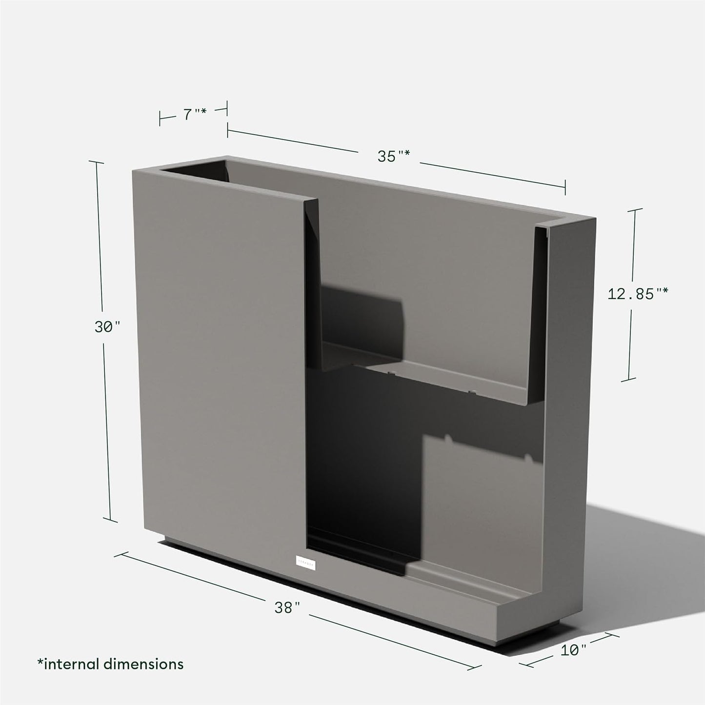 Veradek Block Series Span Plastic Planter - Tall Rectangular Planter for Indoor or Outdoor Patio/Porch | Durable All-Weather with Removable Insert Bucket | Modern Design for Plants, Flowers, Garden