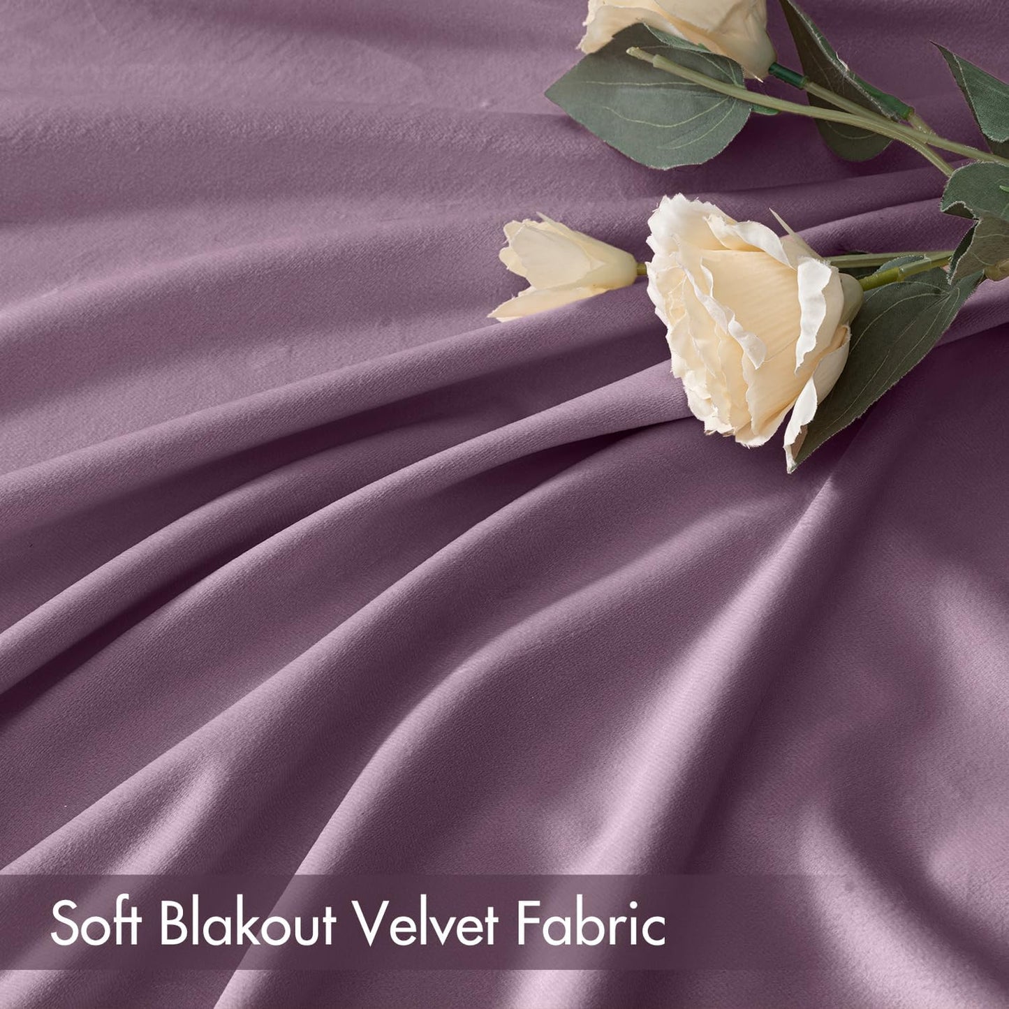 MIULEE Lavender Velvet Curtains Thermal Insulated Blackout Curtain Drapes for Bedroom Living Room Darkening 96 Inches Long Curtains Panels Rod Pocket Set of 2