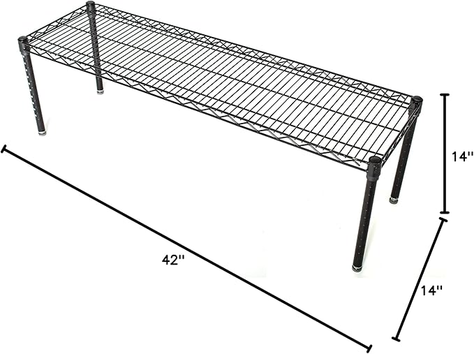 Omega Products Corporation 14" Deep x 42" Wide x 14" High Black Stationary Dunnage Rack