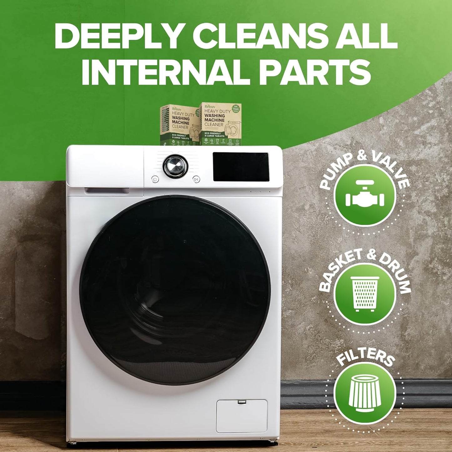 Washing Machine Cleaner + Dishwasher Cleaner Bundle - Heavy Duty Appliance Deep Cleaning, Descaling and Deodorizing