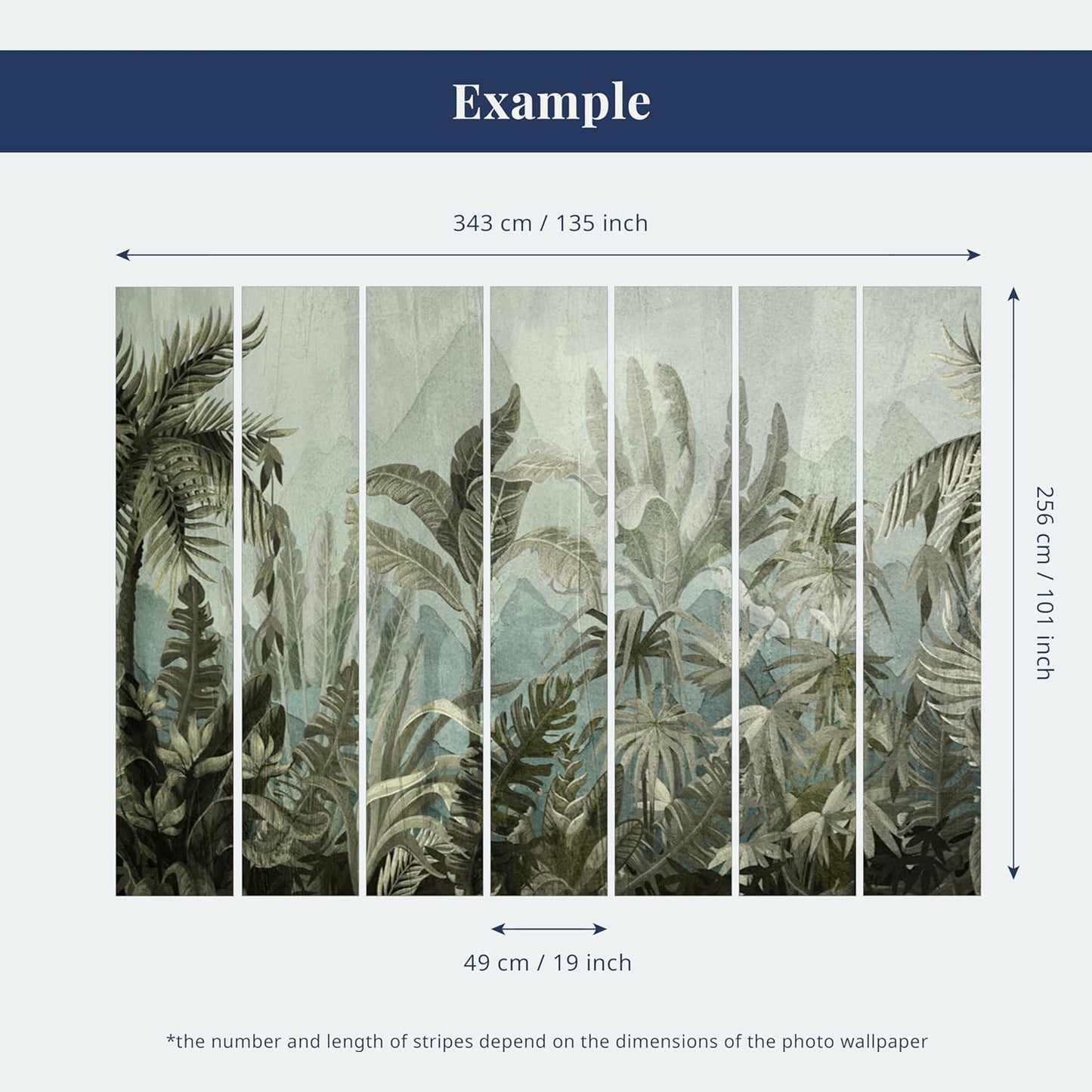 artgeist Wall Mural Hanging Leaves 96x69 in - Peel and Stick Self-Adhesive Wallpaper Removable Large Sticker Foil Wall Decor Print Picture Image Design Nature Botanical Concrete Green b-C-10146-a-a