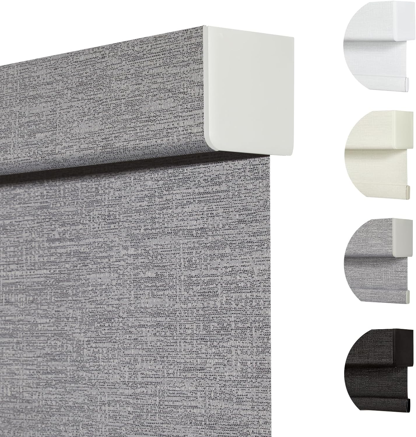 Persilux Blackout Roller Shades for Indoor Windows with Upgraded Cassette, Cordless Shades Window Blinds Pull Down for Doors, Easy to Install for Office/Living Room/Bedroom, Grey(89.5" W x 96" H)